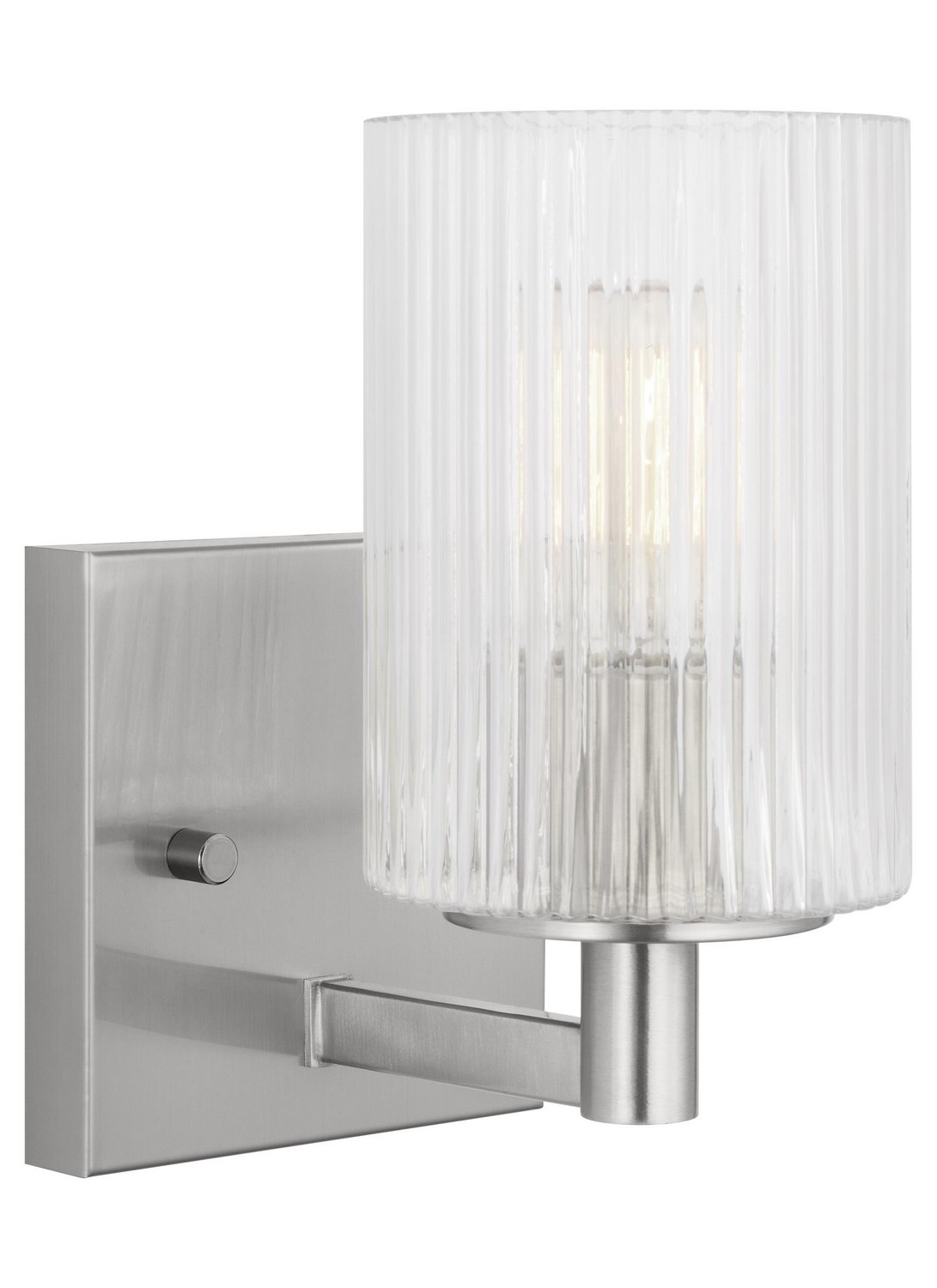 Brushed Steel Wall Bathroom Vanity Light Sconce from the Lando Collection