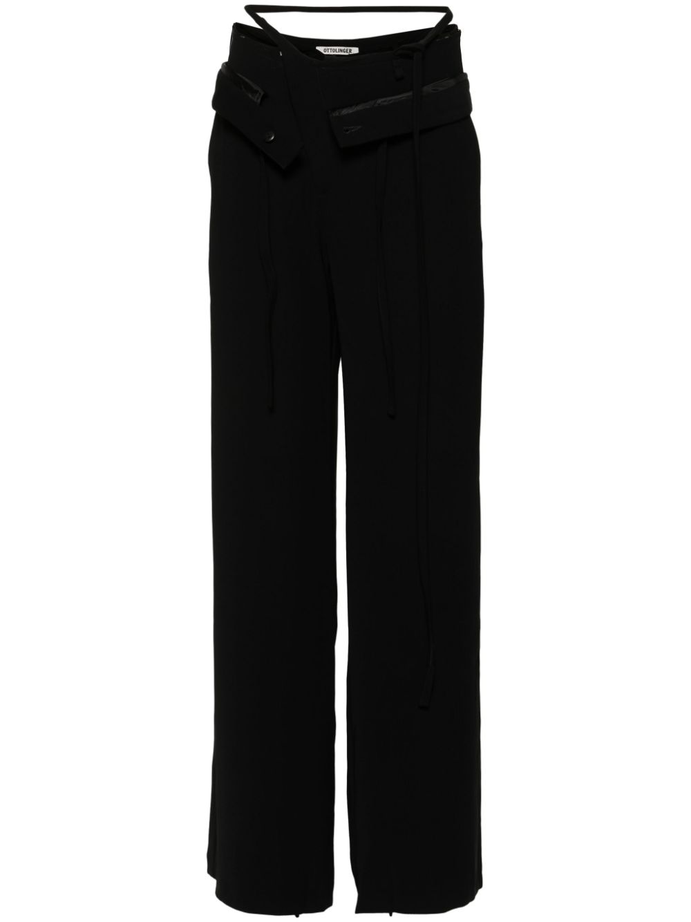 Asymmetric-waist trousers - Black