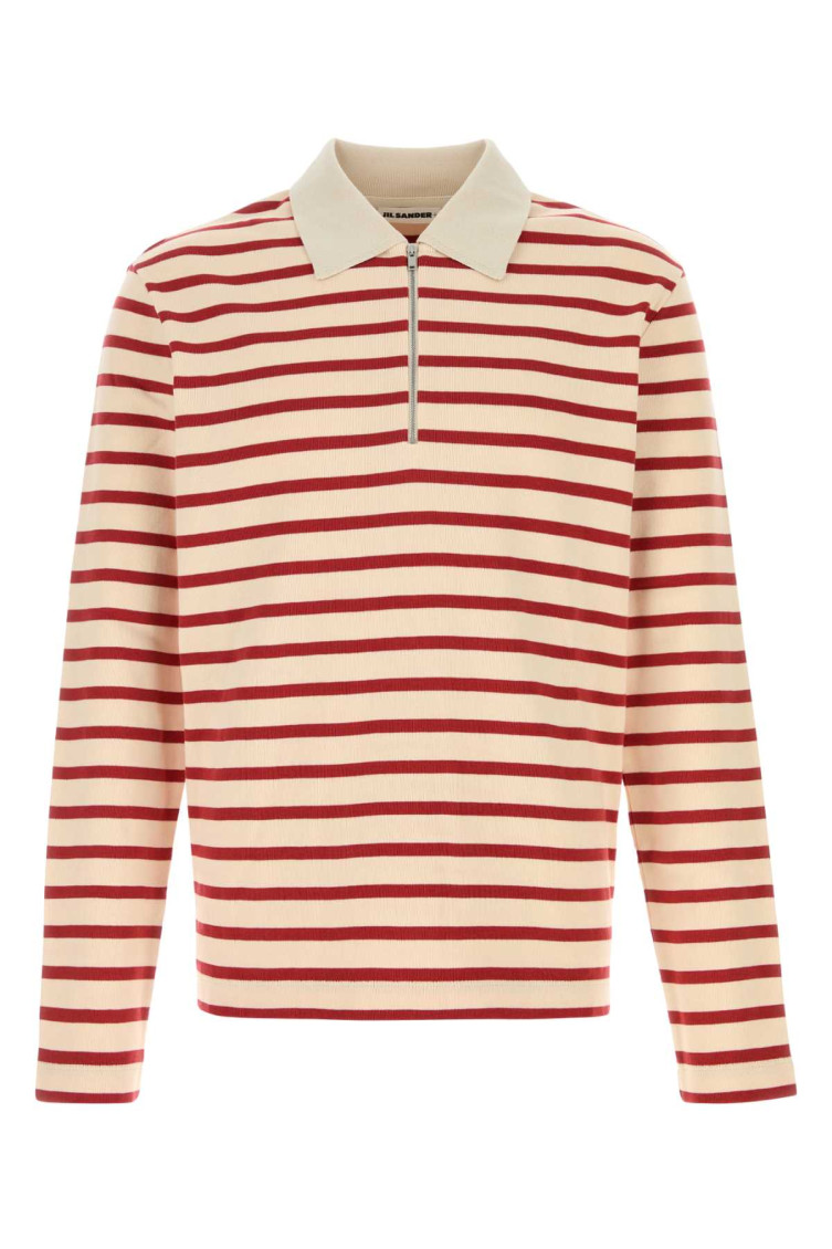 Jil Sander - cotton polo shirt striped knit long sleeve