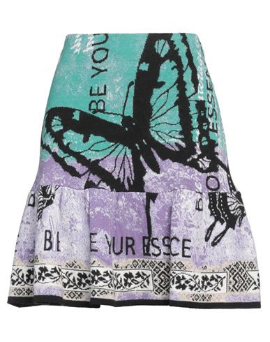 Woman Mini skirt Turquoise Size S Acrylic, Wool, Viscose