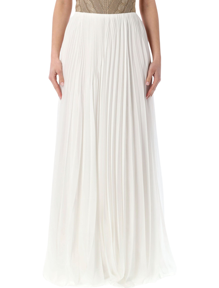 Pleated Jersey Niccola Maxi Skirt