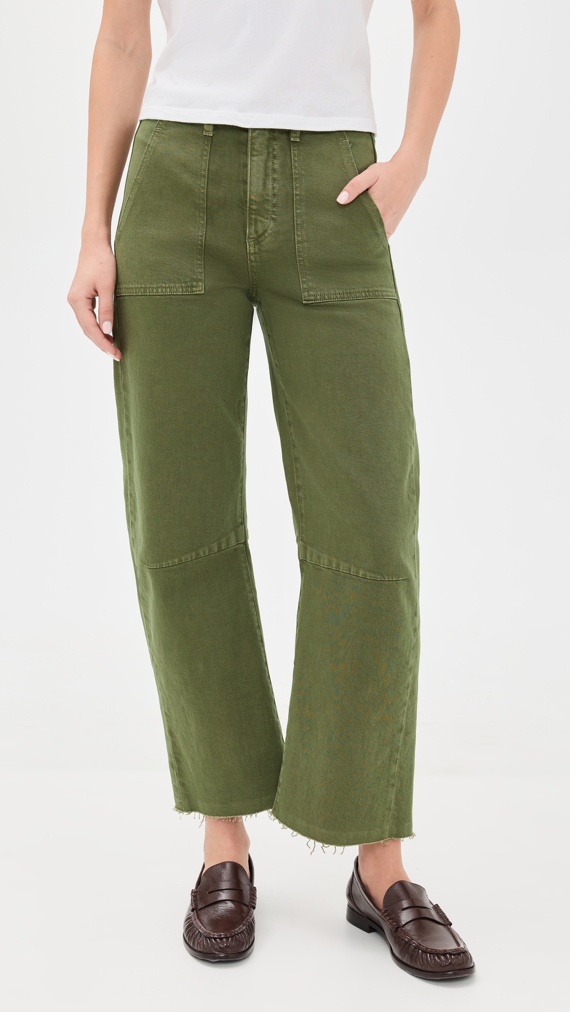 Utility Soft Barrel Jeans Olive Green