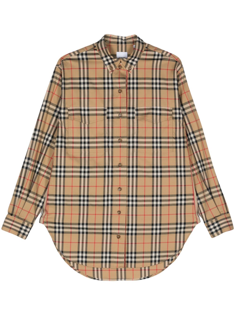 -Check Shirt Shirts Beige-Donna