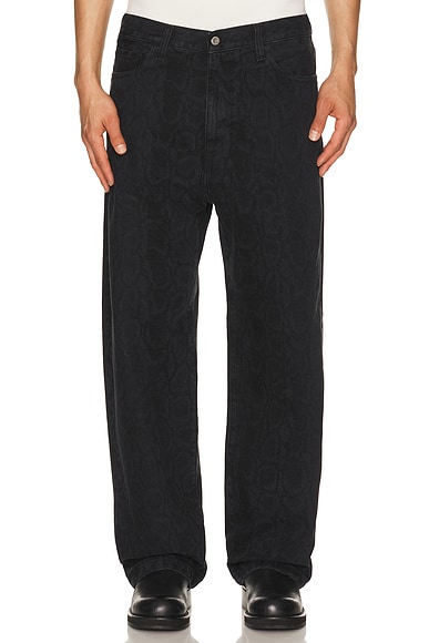 Carhartt WIP Snake Landon Pant in Heavy Stone Wash Snake Camo & Black - Black. 28 also , 32