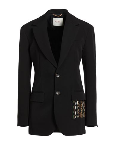 Woman Blazer Black Size 4 Virgin Wool