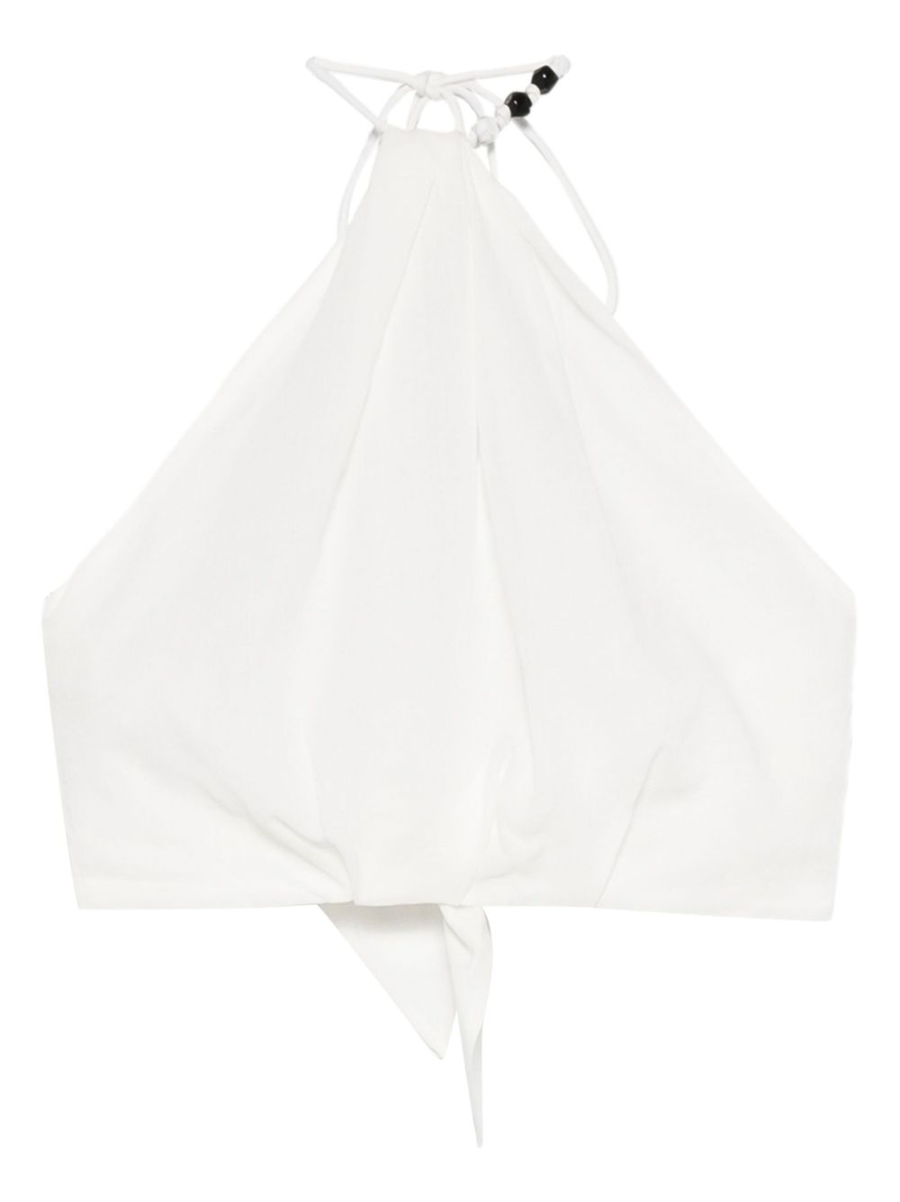 Azura halter-neck tie top - White