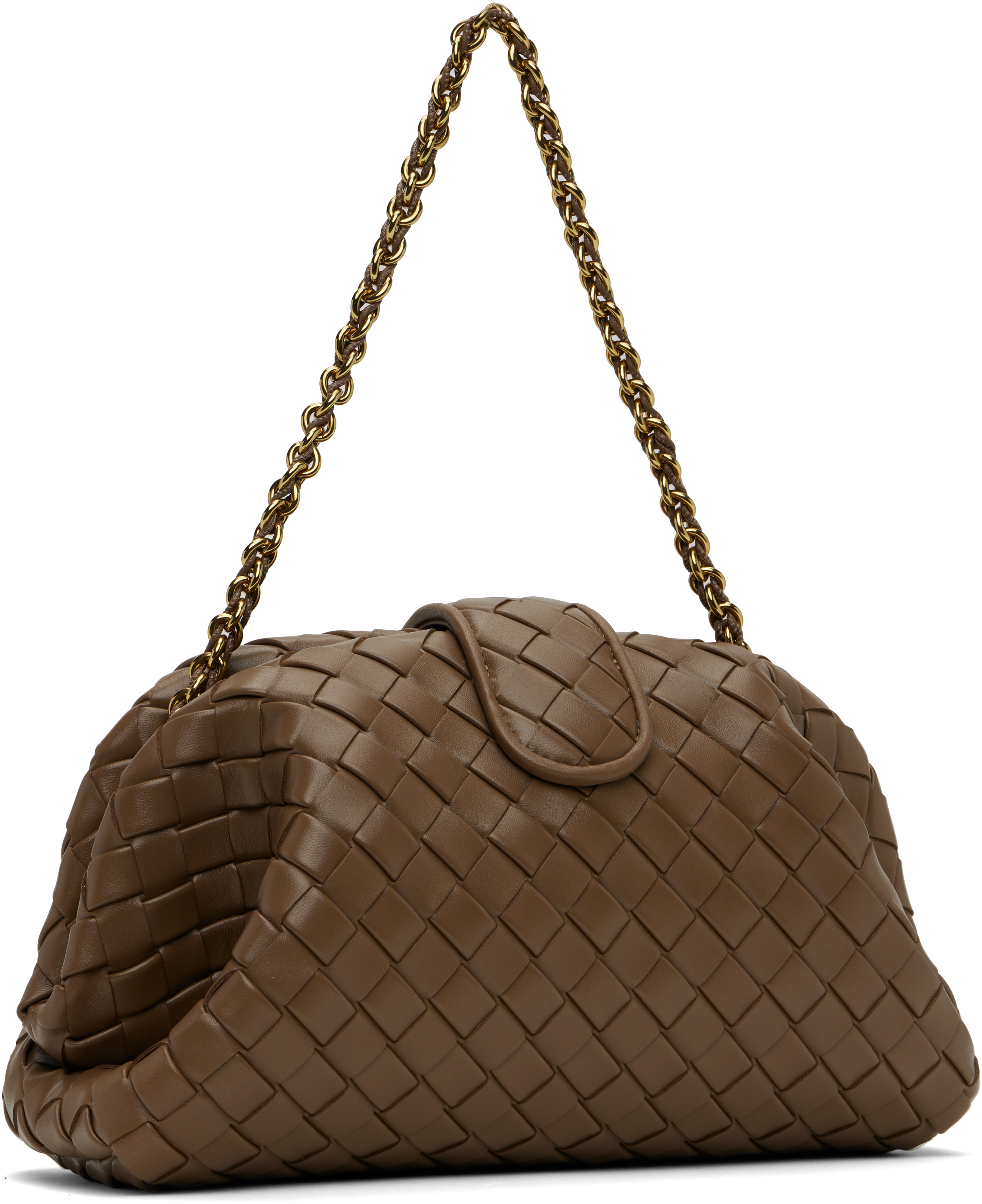 Bottega Veneta Khaki Lauren 1980 Medium Clutch Bag
