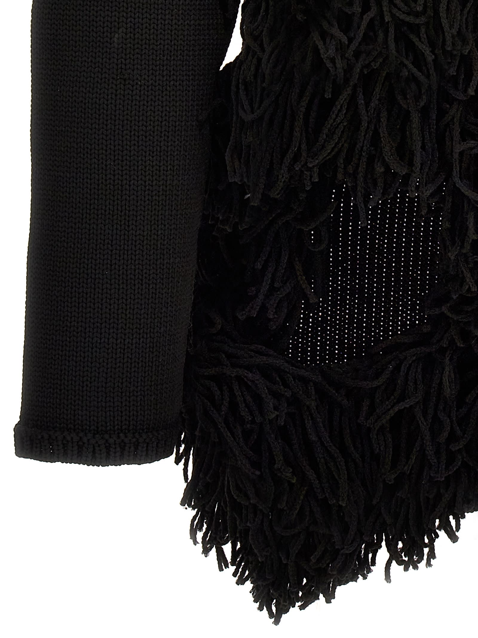 Cut-out And Fringed Sweater