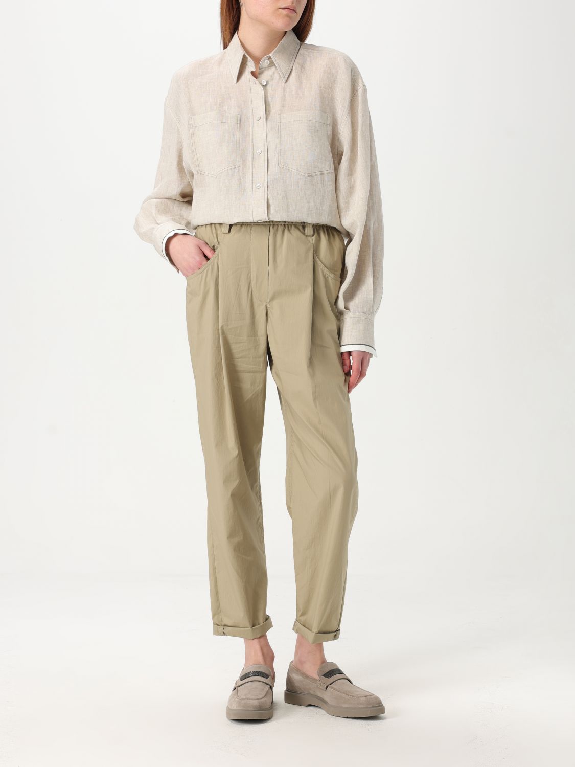 Pants BRUNELLO CUCINELLI Woman color Beige