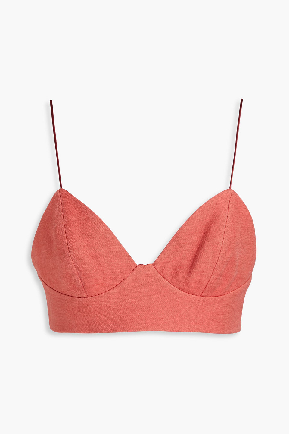 Wool and silk-blend canvas bra top