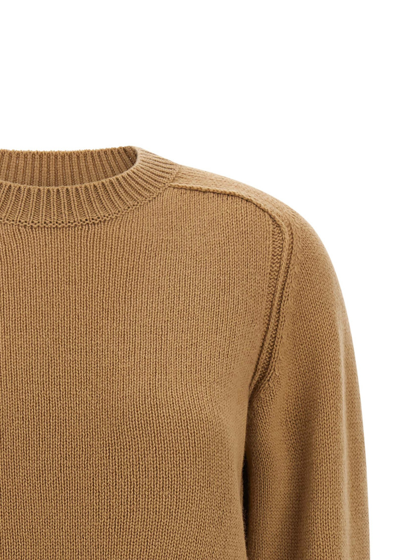 Brown Knitted Crew Neck Sweater