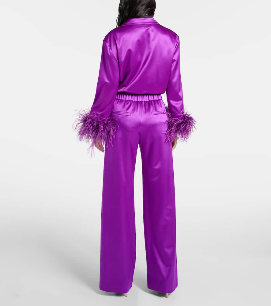 Silk satin wide-leg pants