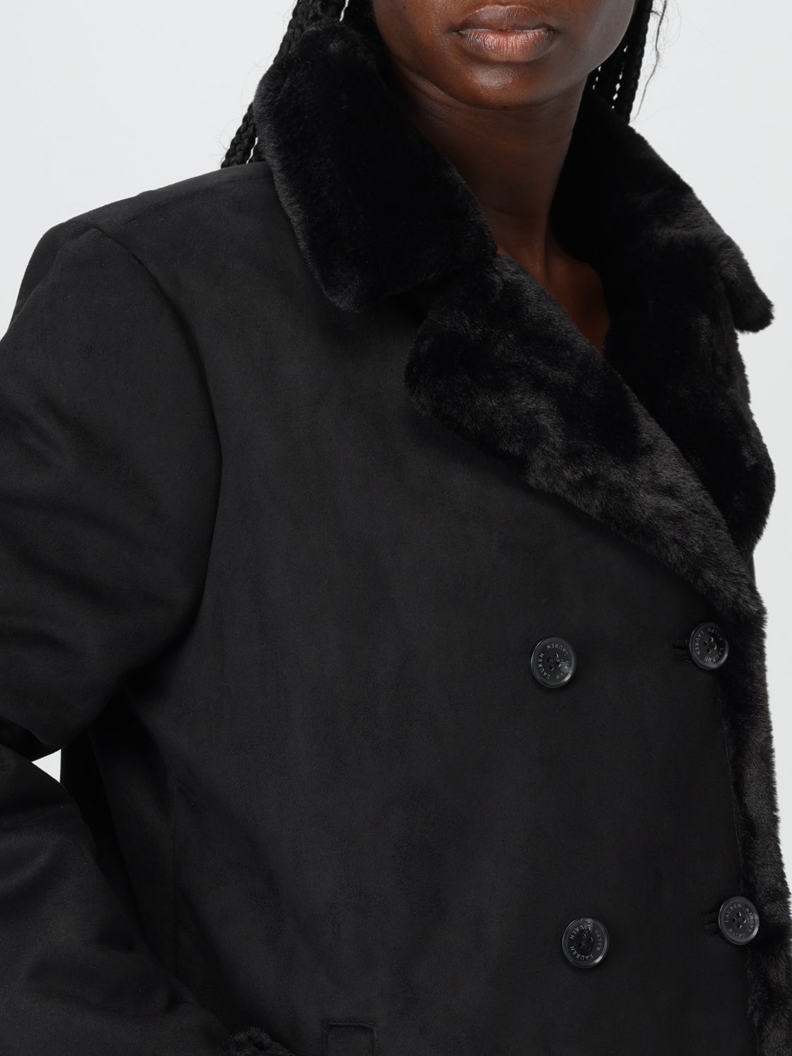 Double-breasted coat - Black