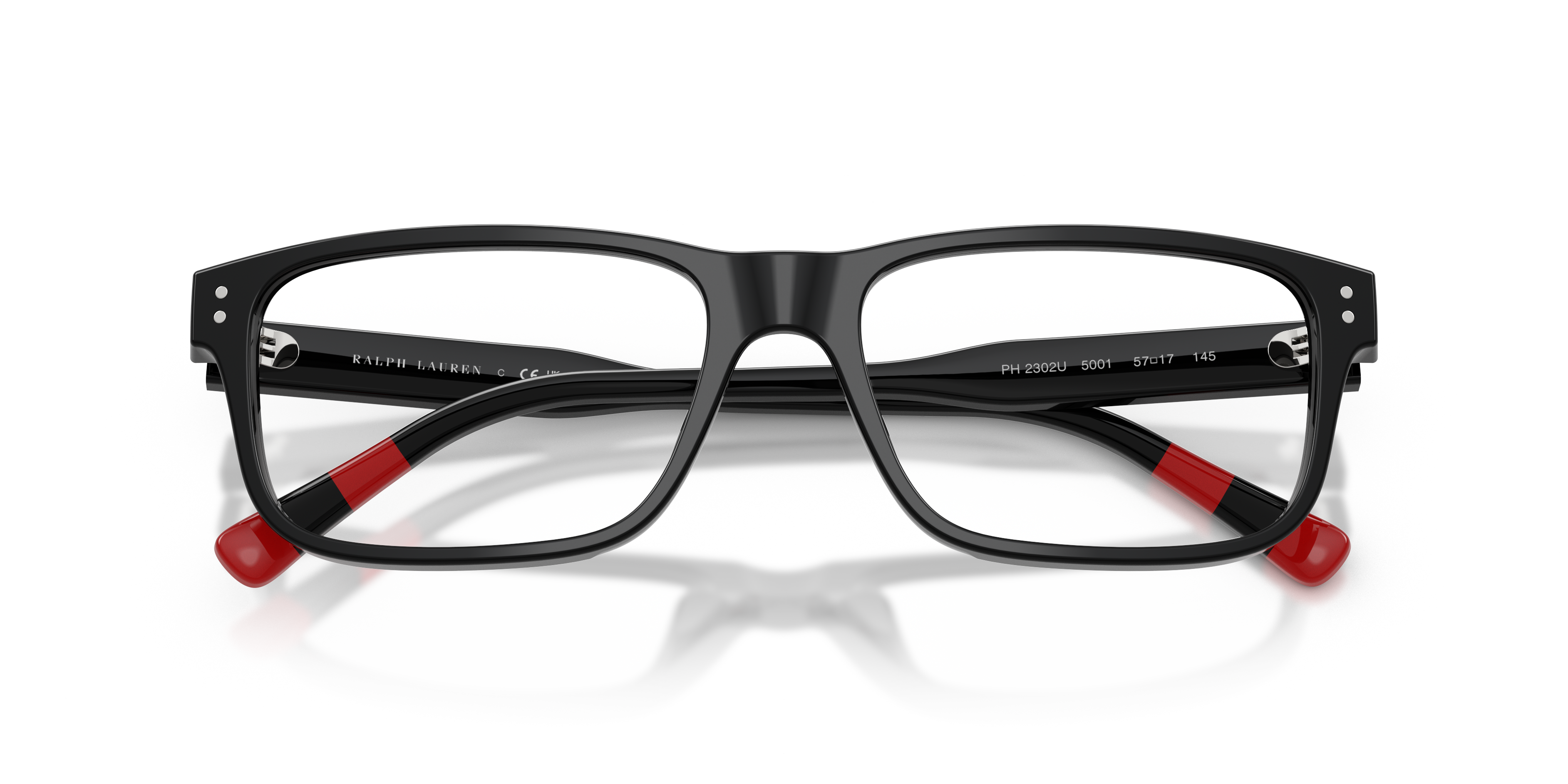 Polo Ralph Lauren Hombre Polo Ralph Lauren PH2302U 5001 Monturas ópticas Acetato Negro Transparente Cuadrada Norma