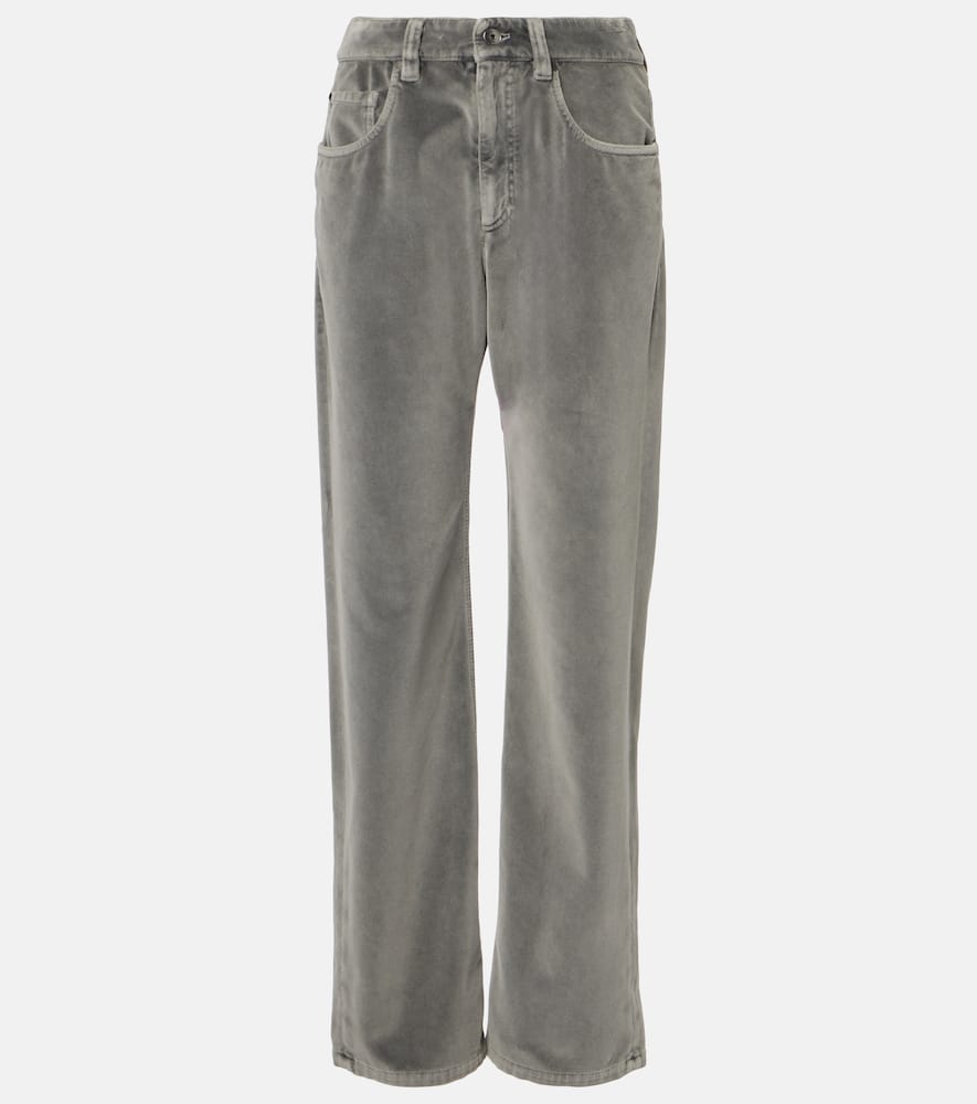 Velvet straight pants