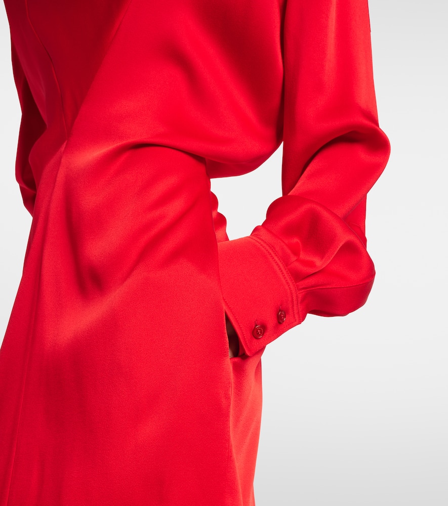 Cowl neck satin midi dress