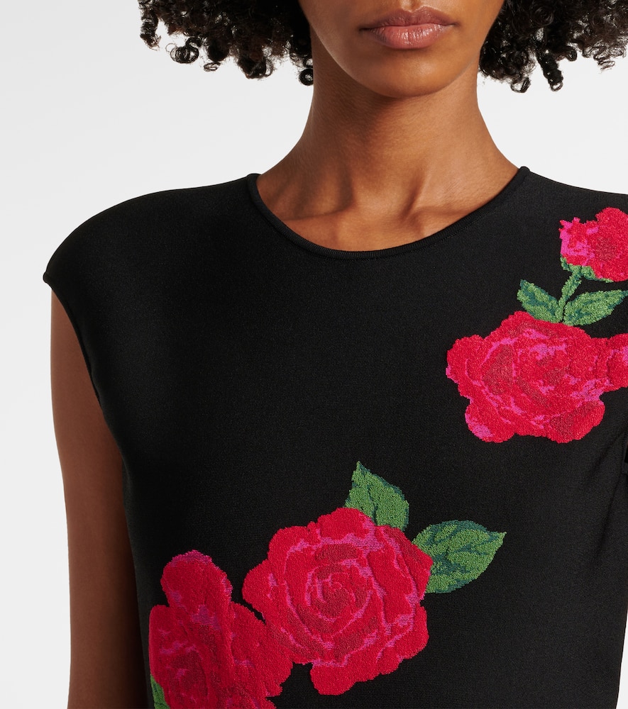 Floral jacquard midi dress