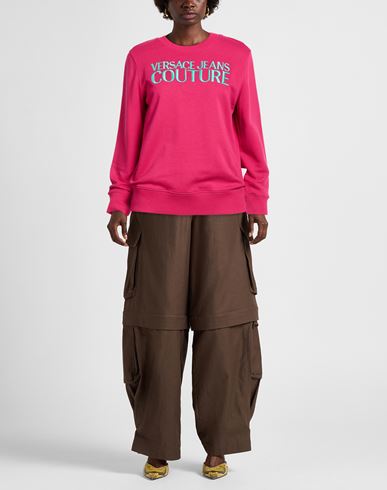 Woman Sweatshirt Fuchsia Size S Cotton, Elastane