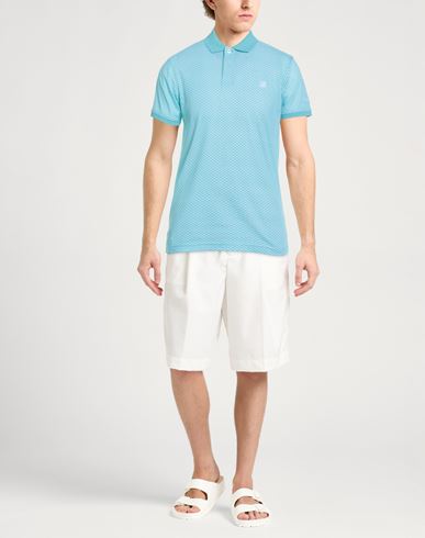 Jeans Man Polo shirt Turquoise Size L Cotton