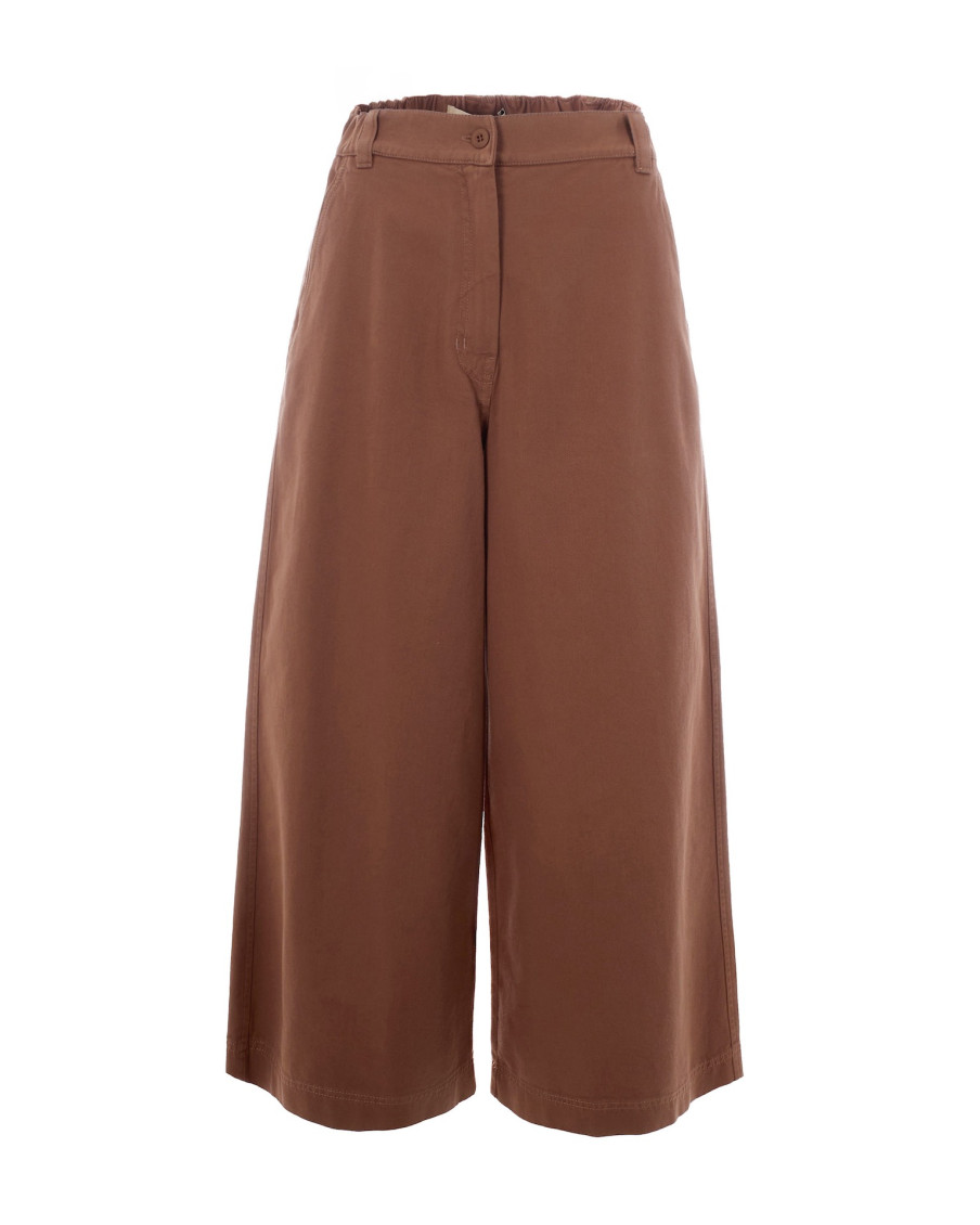 Brown Relaxed Flat Front Pant