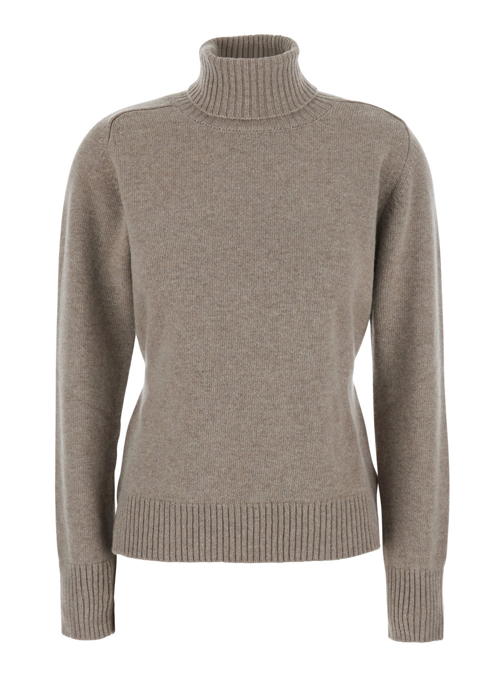 Wool Turtleneck Sweater — Beige