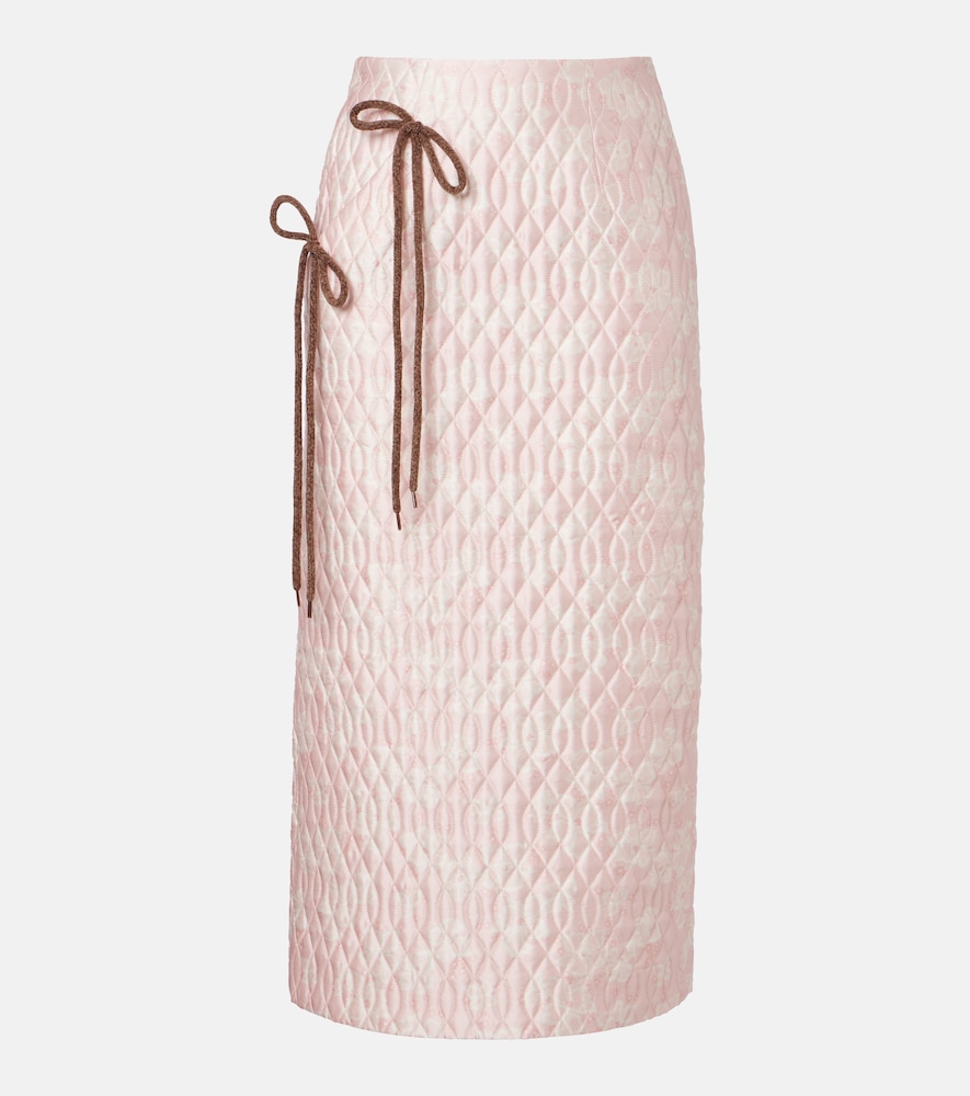 Floral quilted pencil skirt