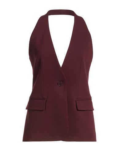 Woman Top Burgundy Size L Viscose, Nylon, Elastane