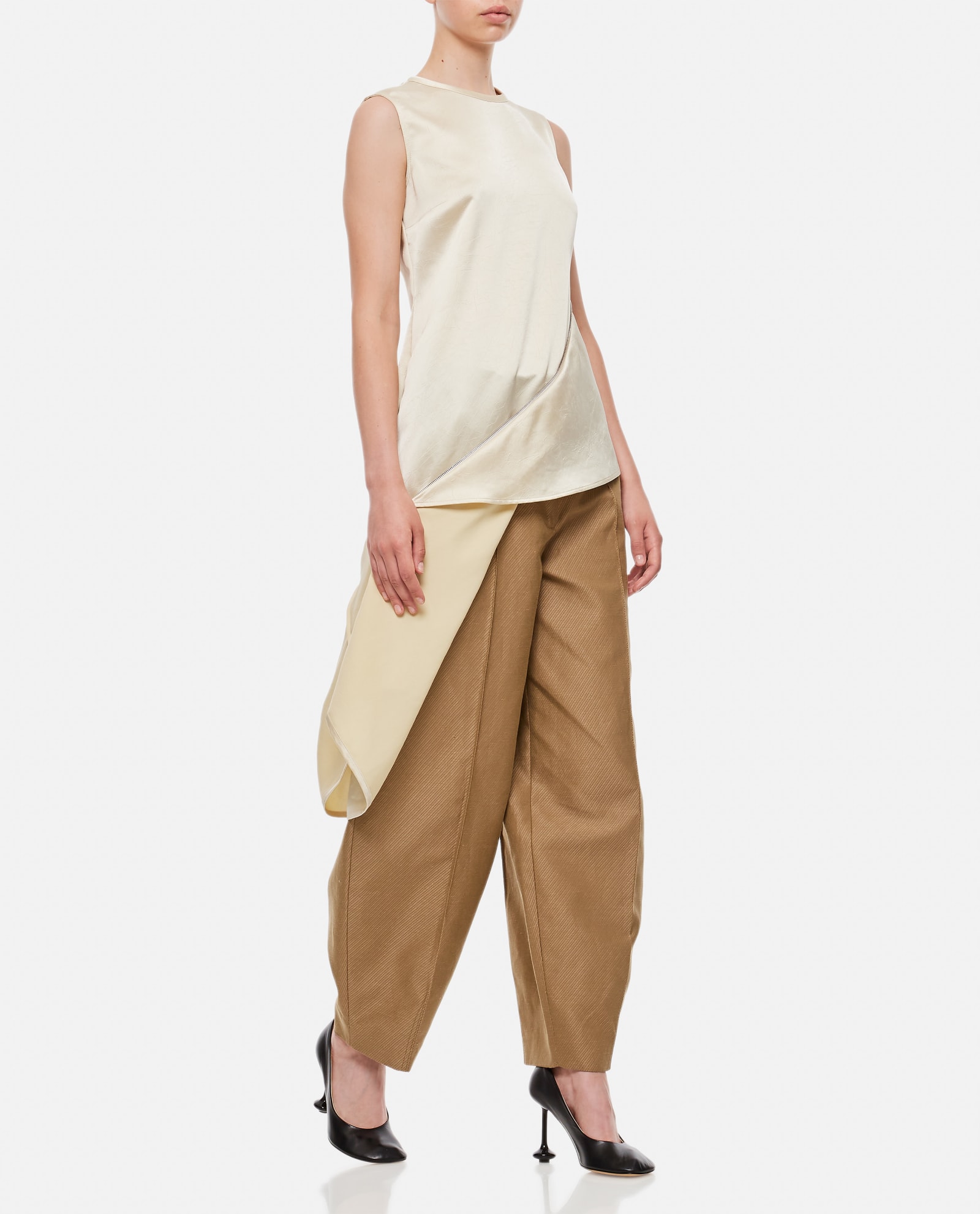 Zip Detail Sleeveless Top