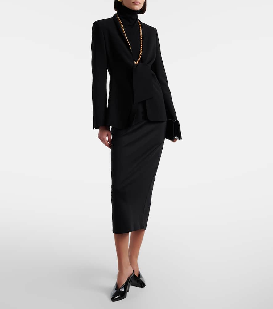 Piuma jersey pencil skirt