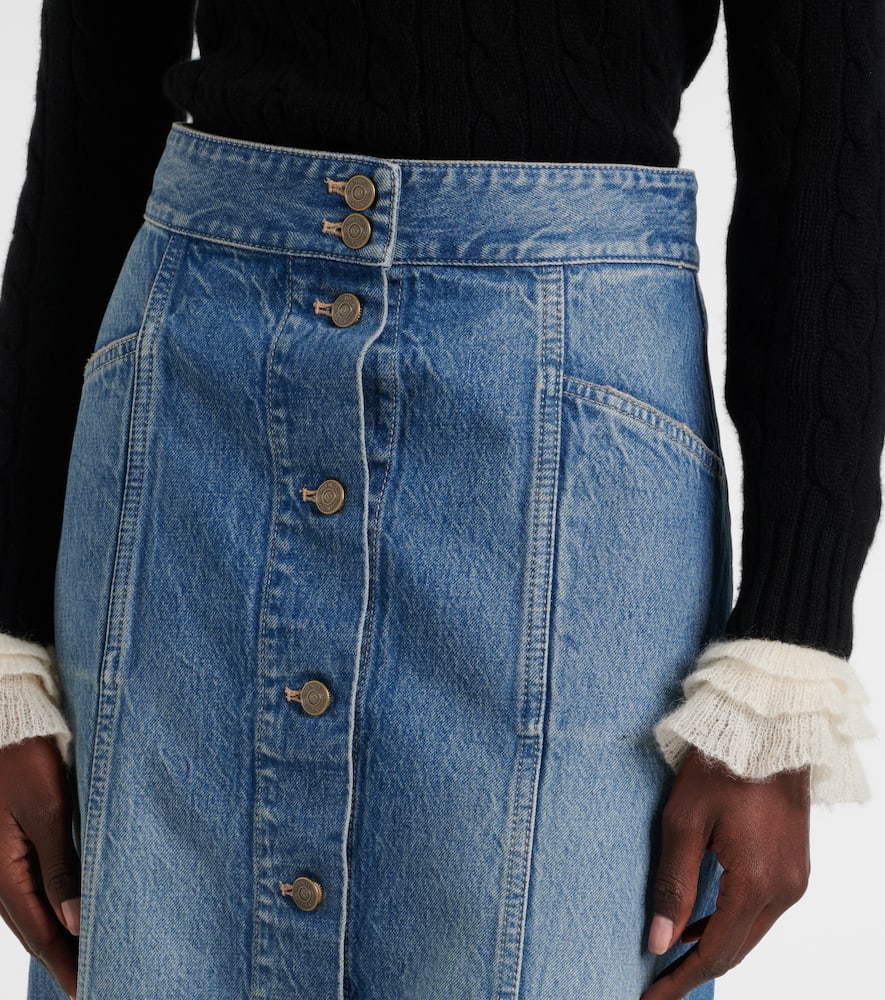 Denim midi skirt
