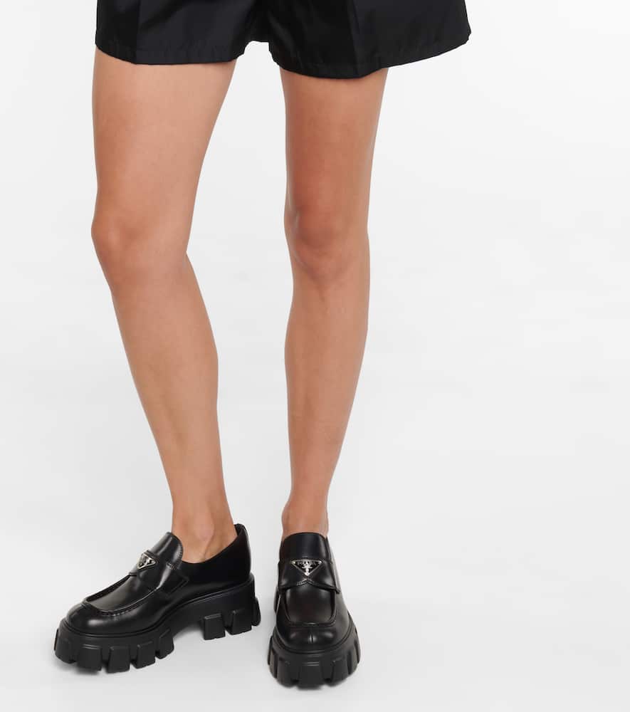 Prada Monolith brushed leather loafers