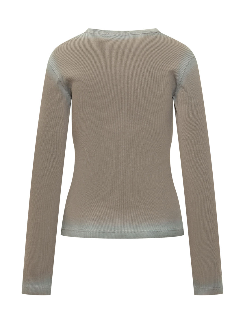 Green Textured Crew Neck Sweatshirt