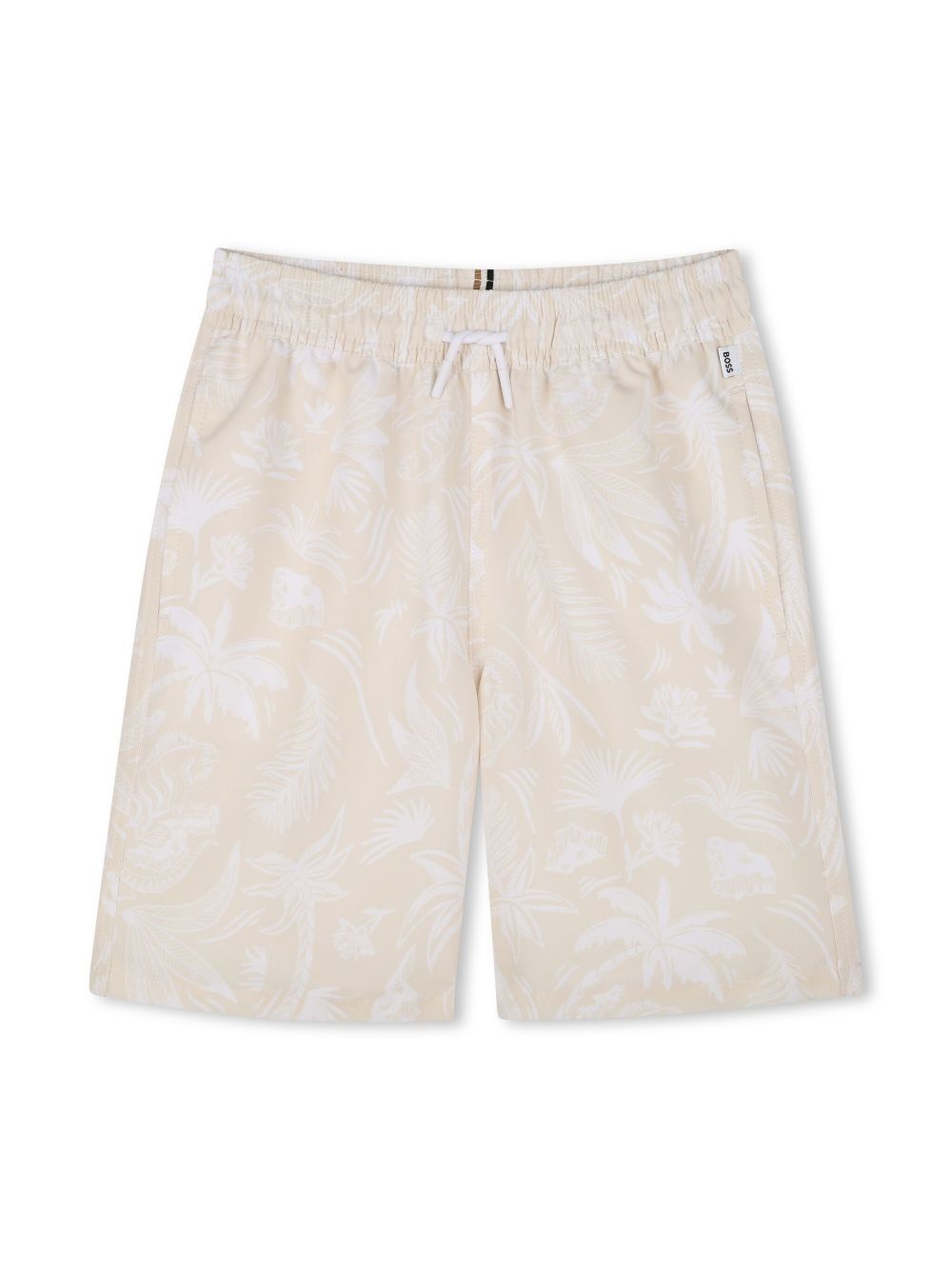 Leaf-print swim shorts - Neutrals