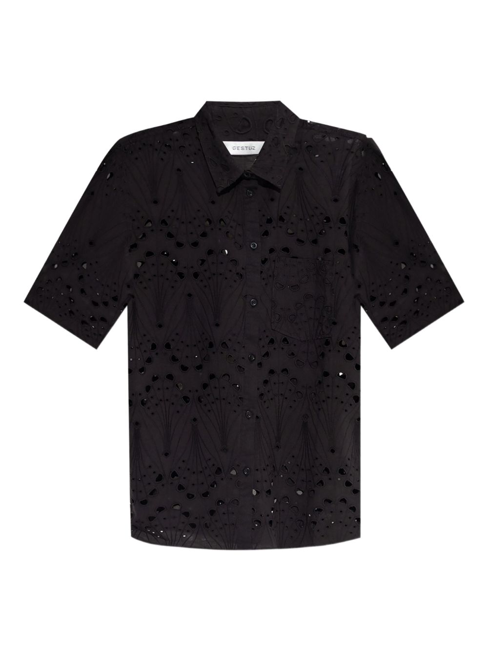 Cotton embroidered shirt - Black