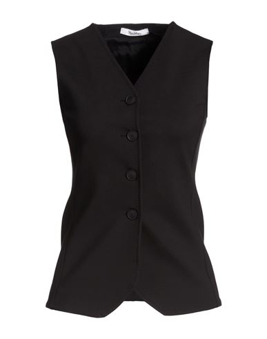 Woman Tailored Vest Black Size 4 Viscose, Polyamide, Elastane