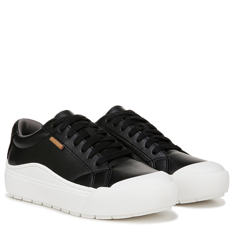 Women's Time Off Sneakers (Black/White Faux Leather)