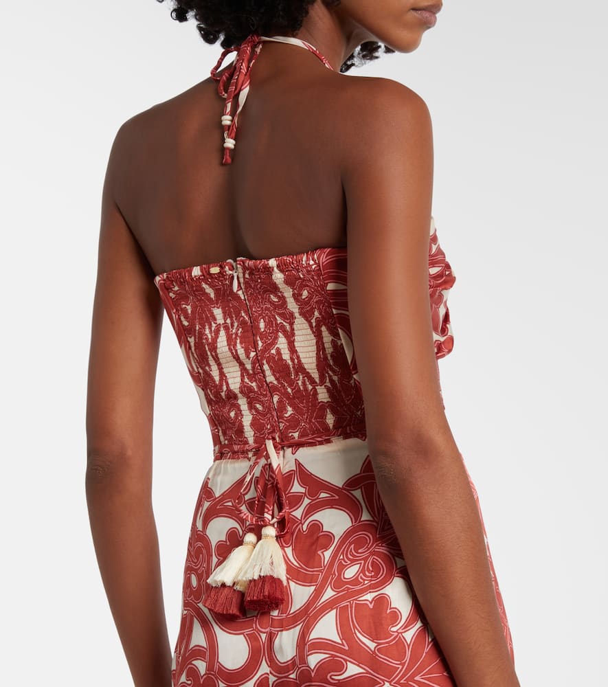 Collina printed satin midi dress