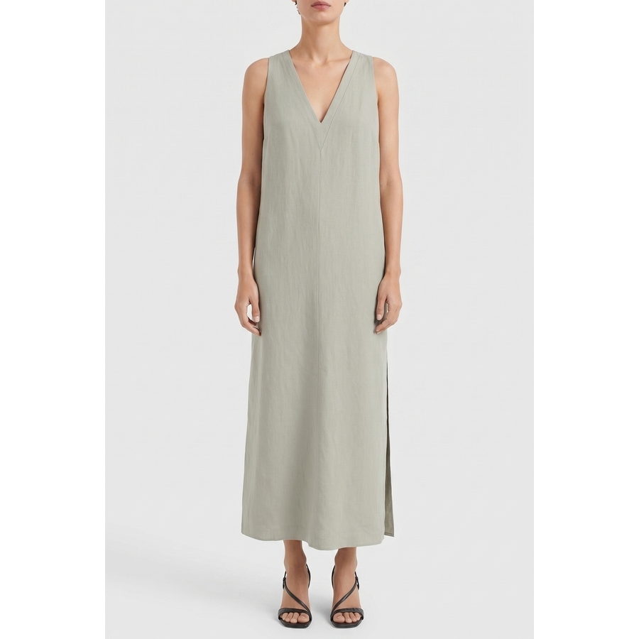 Light Green Linen Blend Dress
