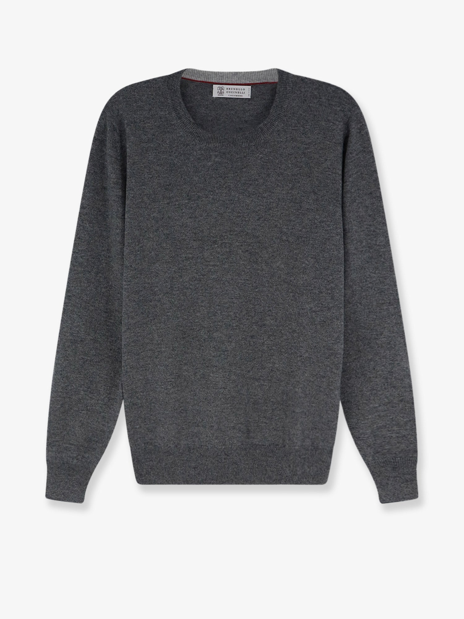 Crew-Neck Cashmere Sweater — Gray