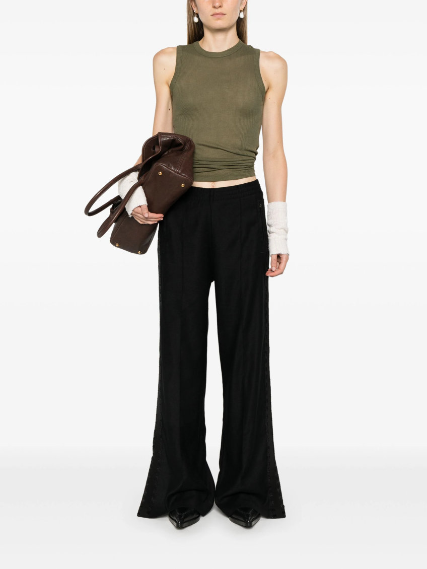 Olive Ribbed Knit Top