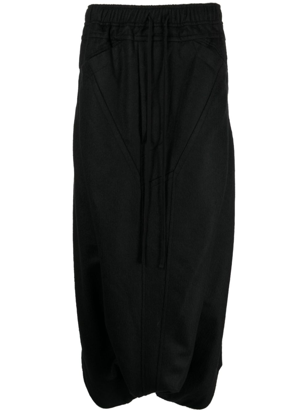 Drop-crotch cropped track pants - Black