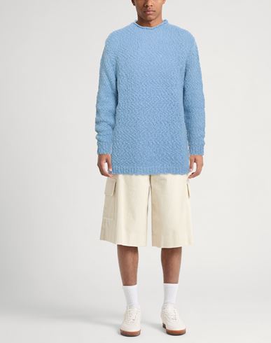 Daniele Fiesoli Lab Man Sweater Sky blue Size S Wool, Recycled nylon