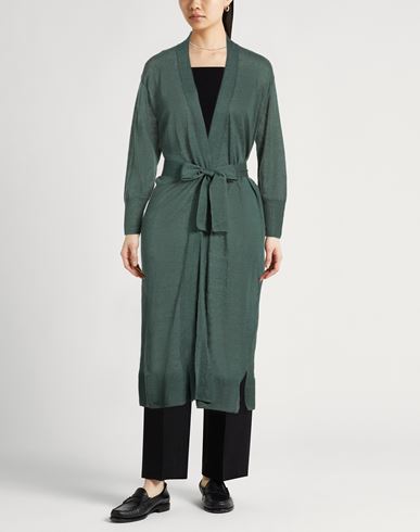 Woman Cardigan Emerald green Size 1 Linen