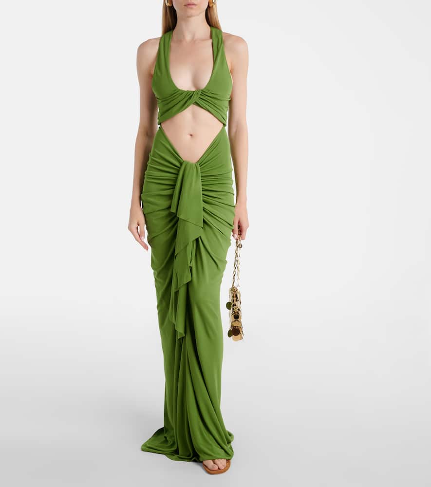 Vivenda draped jersey maxi dress