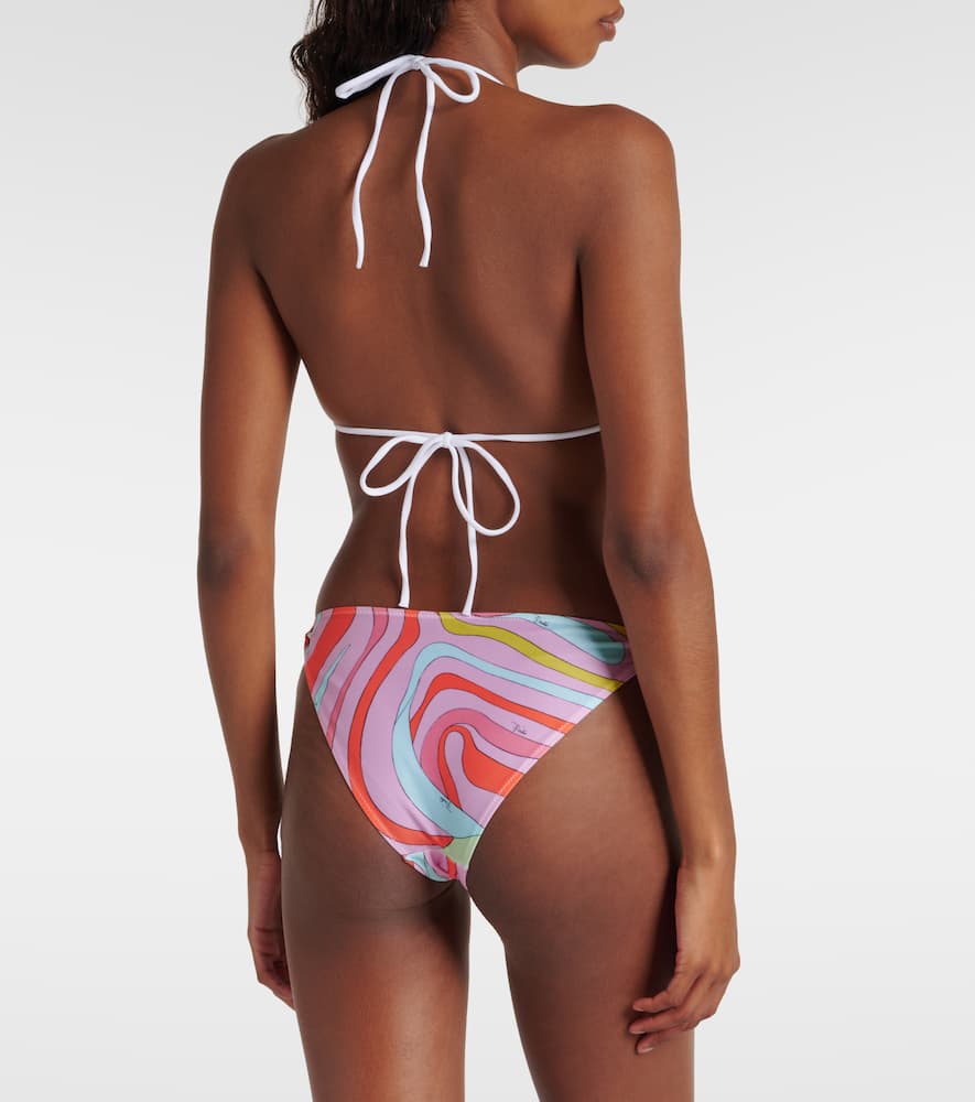 Marmo printed bikini top