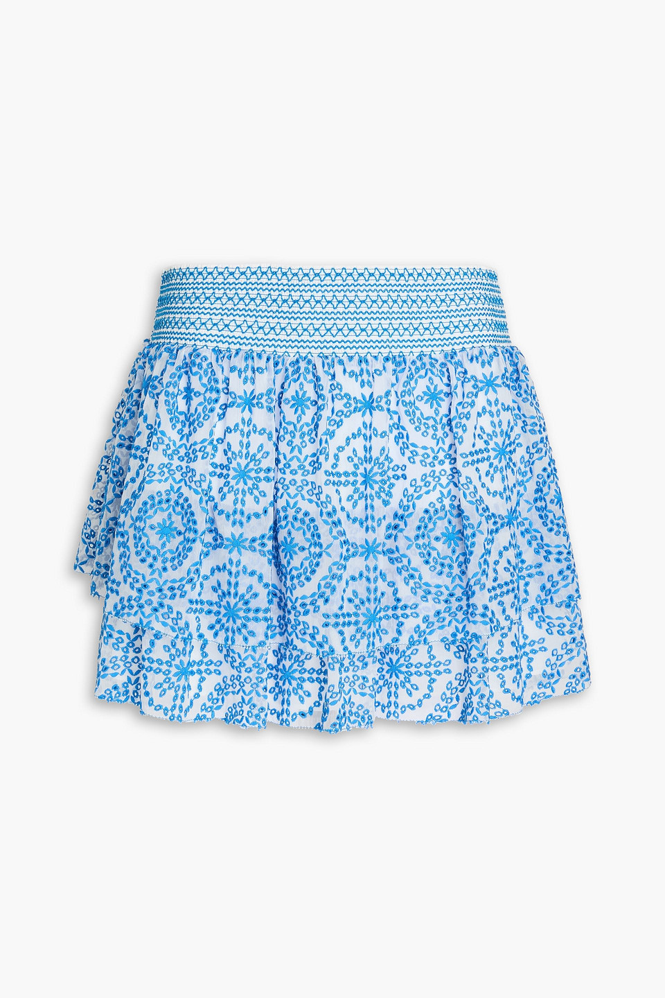 Alice Olivia - Bethie embroidered georgette mini skirt - Blue - US 12