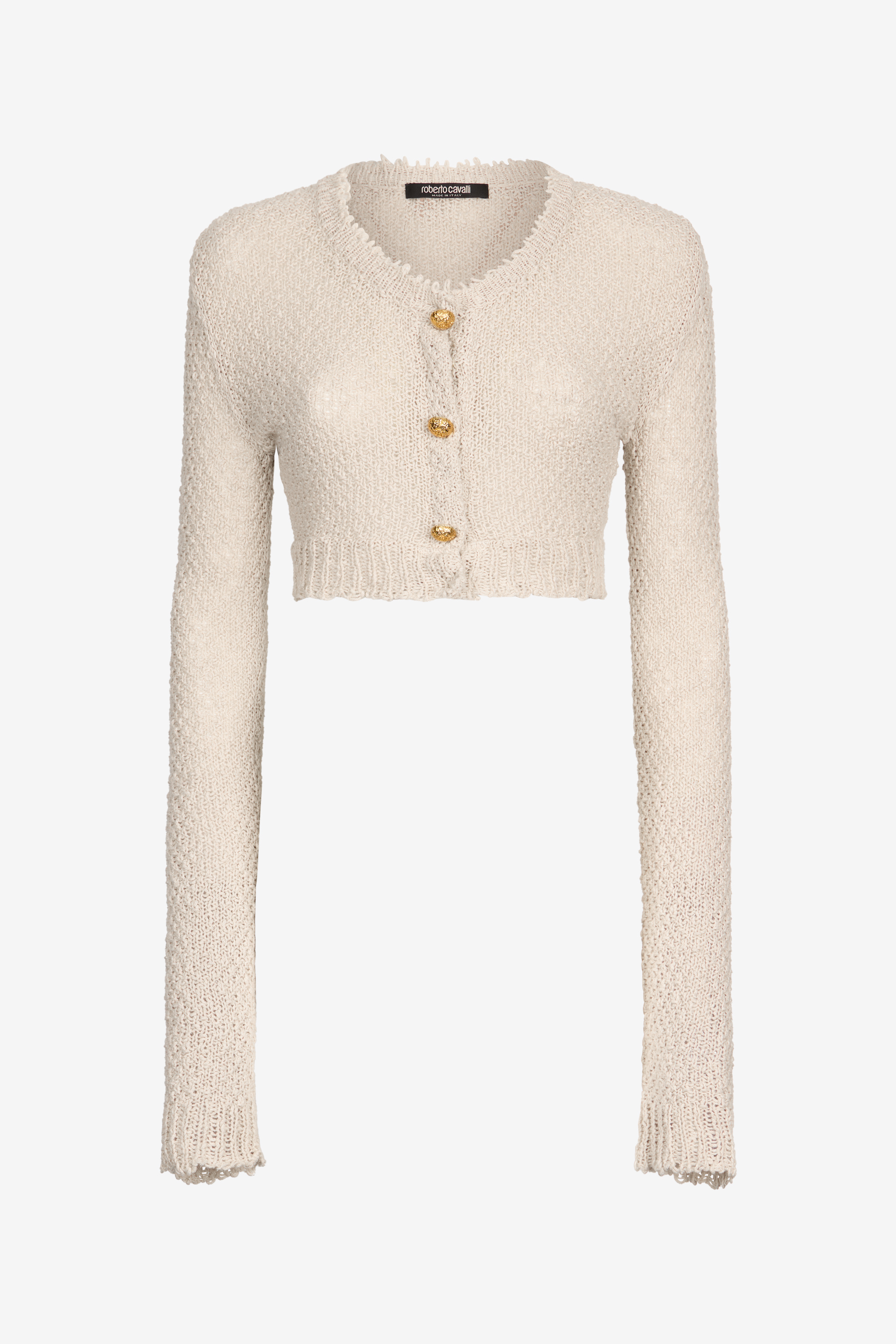 Cropped Cardigan With Gold Buttons