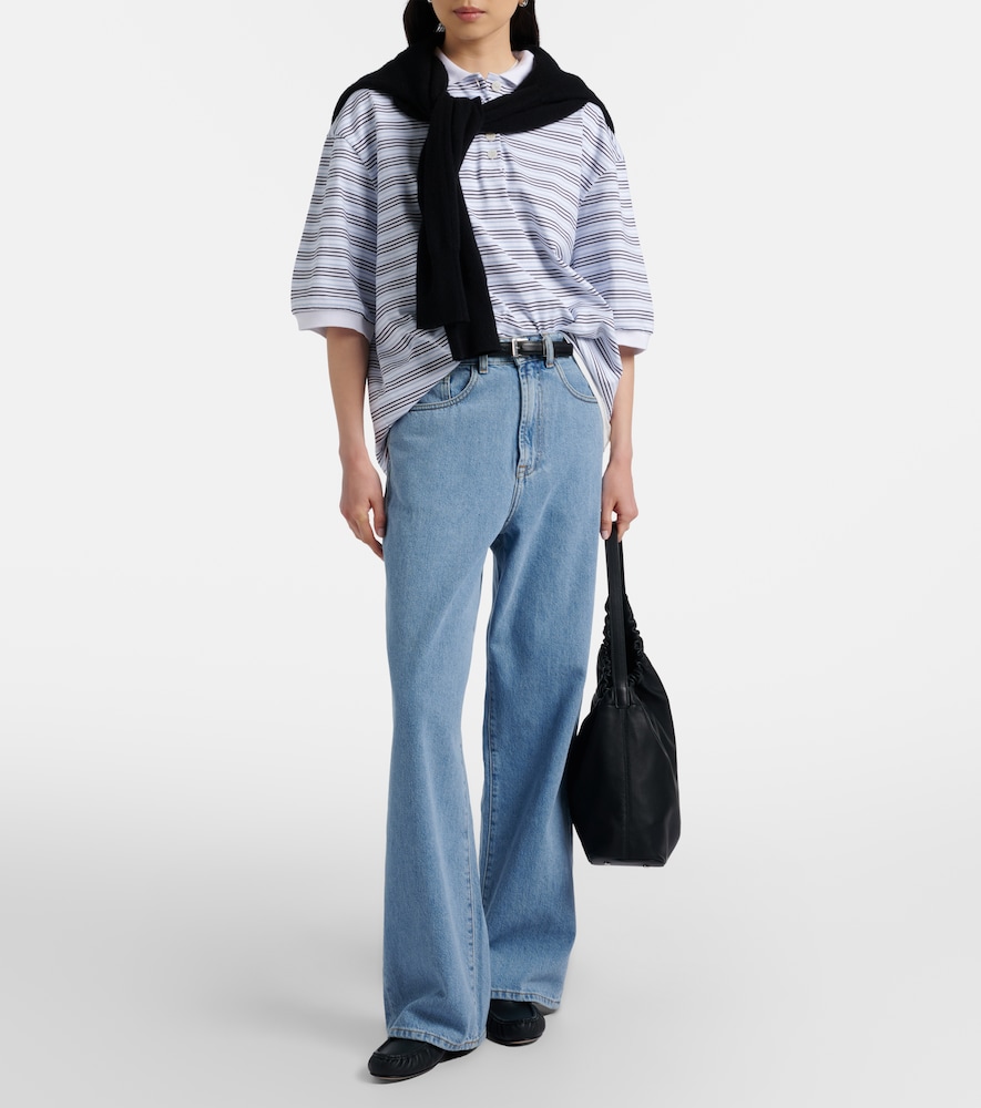 Róhe Striped oversized cotton polo shirt