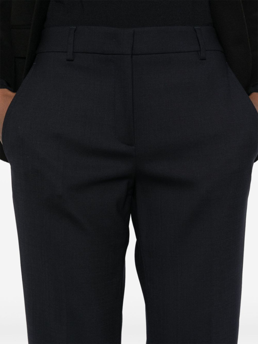 Navy Blue Cropped Trousers