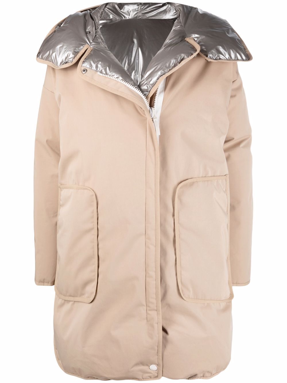 Padded metallic-lined jacket - Neutrals